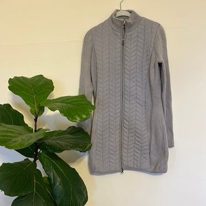 Quilted wool zip up